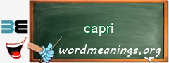 WordMeaning blackboard for capri